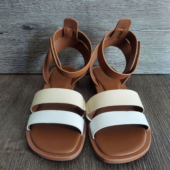 EUC Franco Sarto Palesa Sandal Tan Cream Size 8.5 - Picture 2 of 8